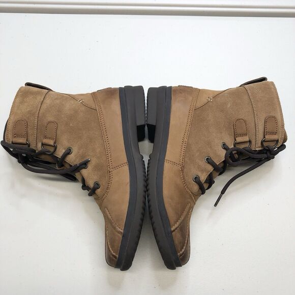 UGG Azaria Waterproof Duck Boots Women's 7 Chestnut Wool Lined Leather Suede - Picture 7 of 9